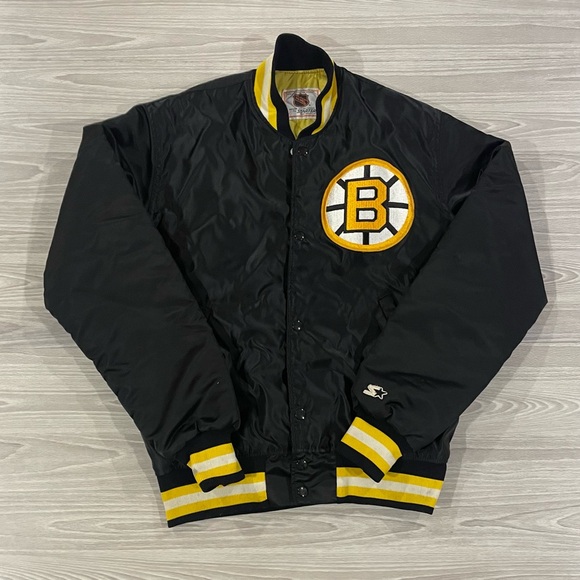 STARTER Other - Vintage 90s Starter Boston Bruins Satin Jacket Black NHL Hockey Mens Size Medium